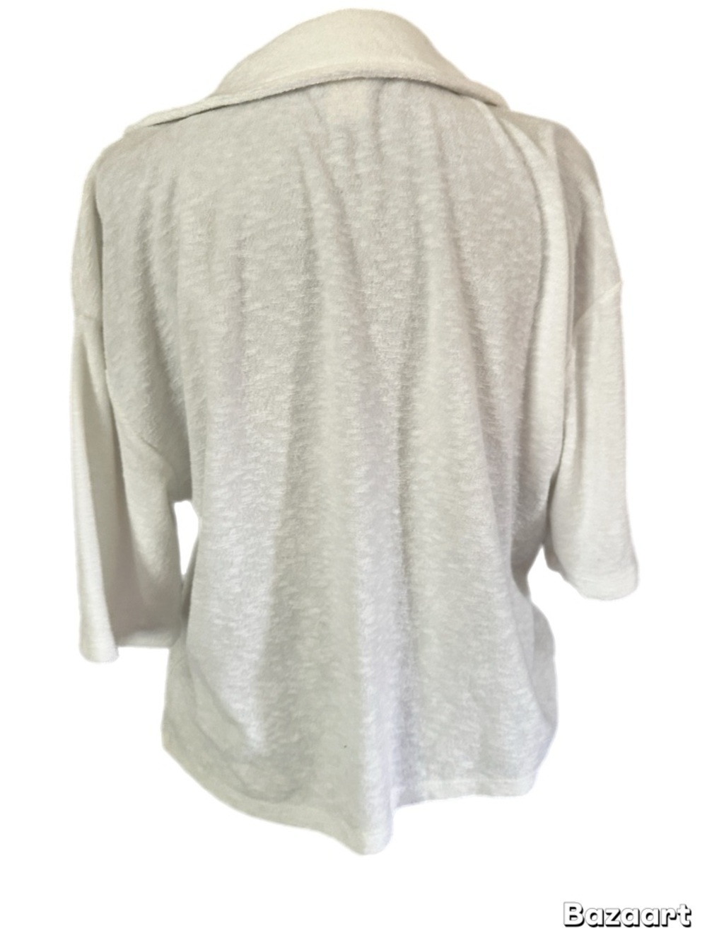 Cynthia Rowley Cream V-Neck Polo TerryClothTop size xL - Picture 3 of 13
